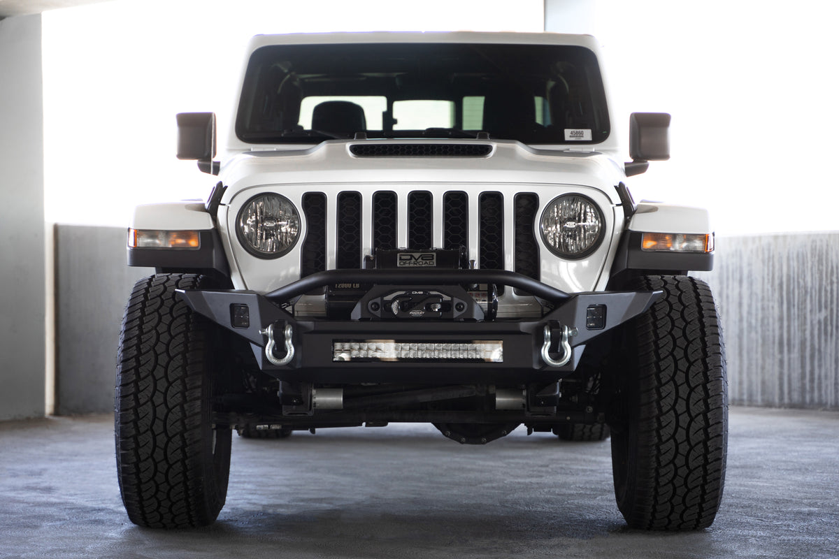 DV8 Offroad - Jeep Wrangler JL & Gladiator JT FS-7 Mid-Width Winch Front Bumper - FBJL-07