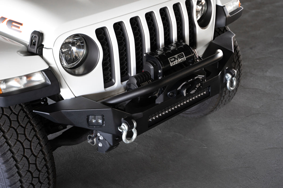 DV8 Offroad - Jeep Wrangler JL & Gladiator JT FS-7 Mid-Width Winch Front Bumper - FBJL-07