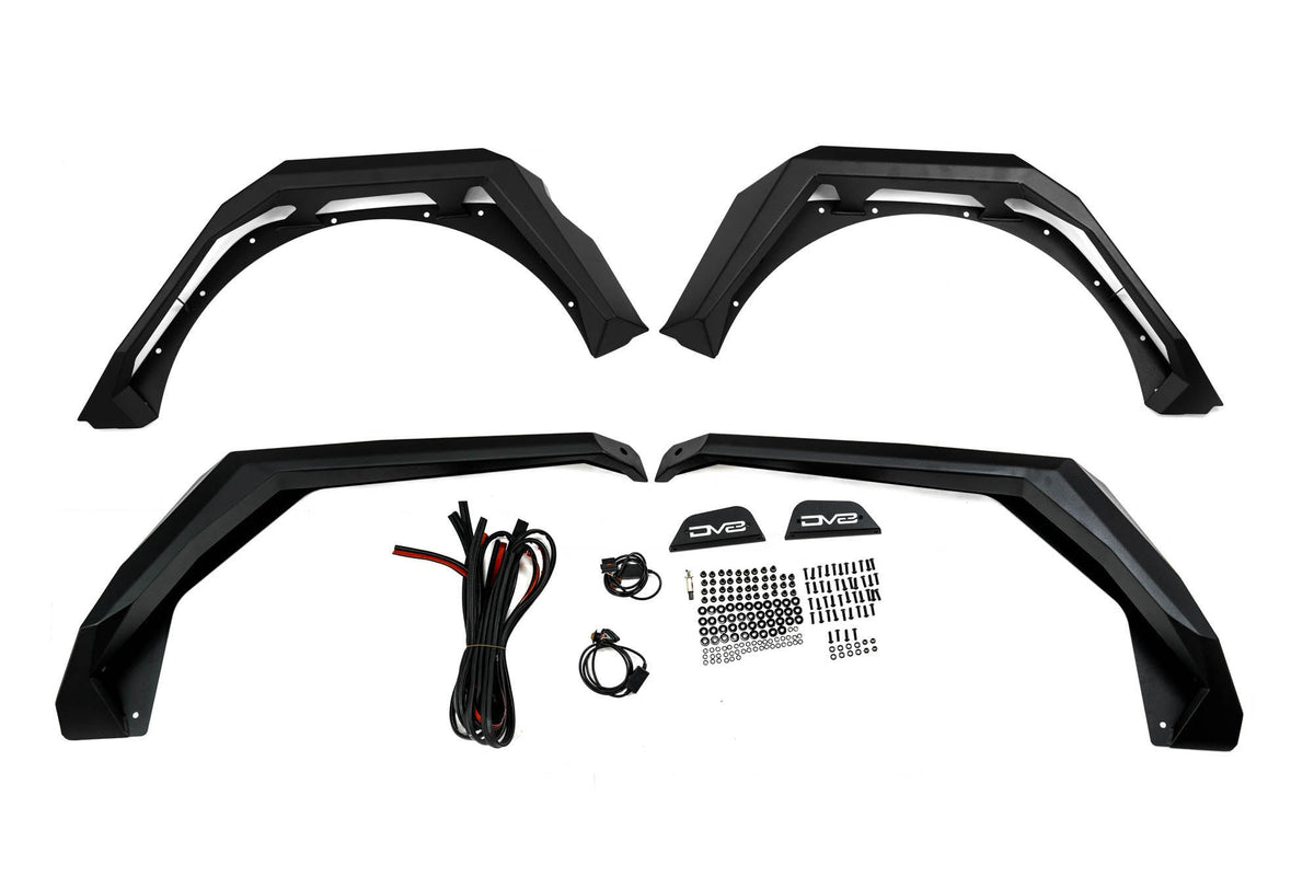 DV8 Offroad - 2018-2026 Jeep Wrangler JL Armor Fender Flares - FDJL-09