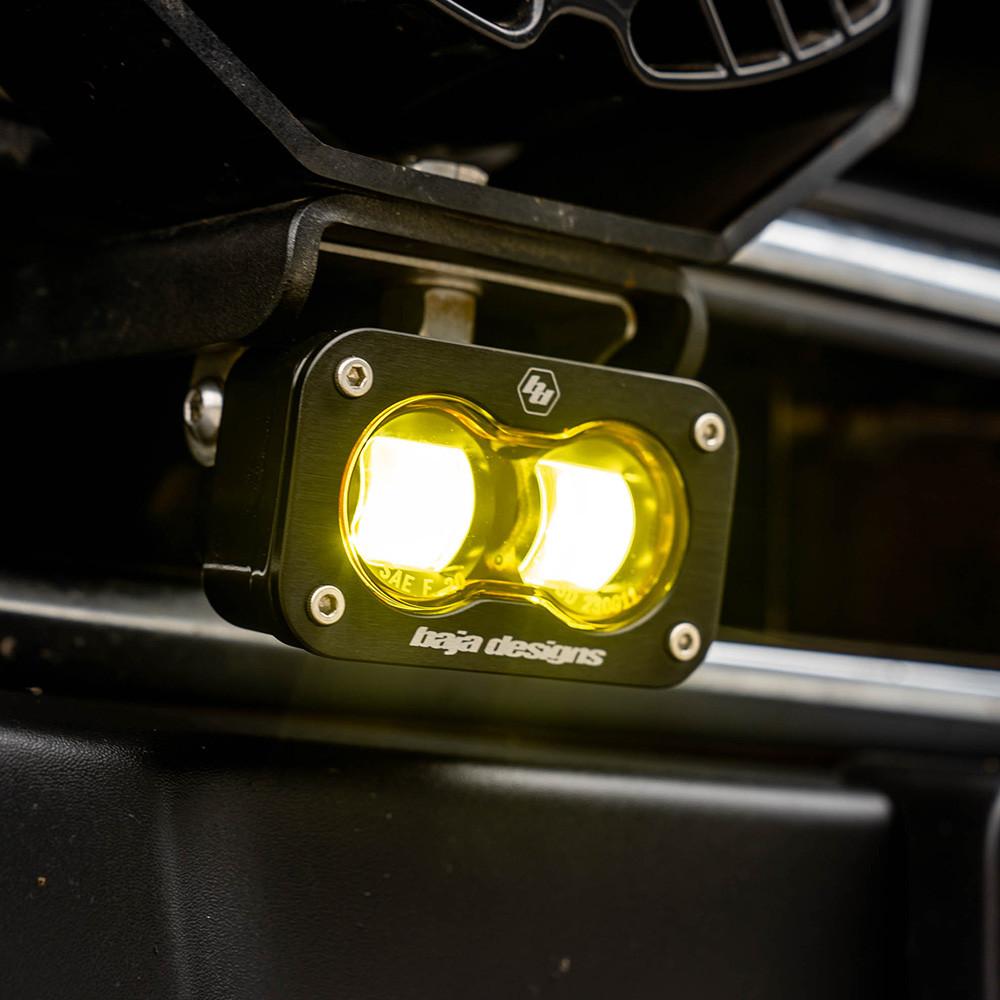 Baja Designs Universal S2 SAE Spot LED (Pair) - Amber - 237811