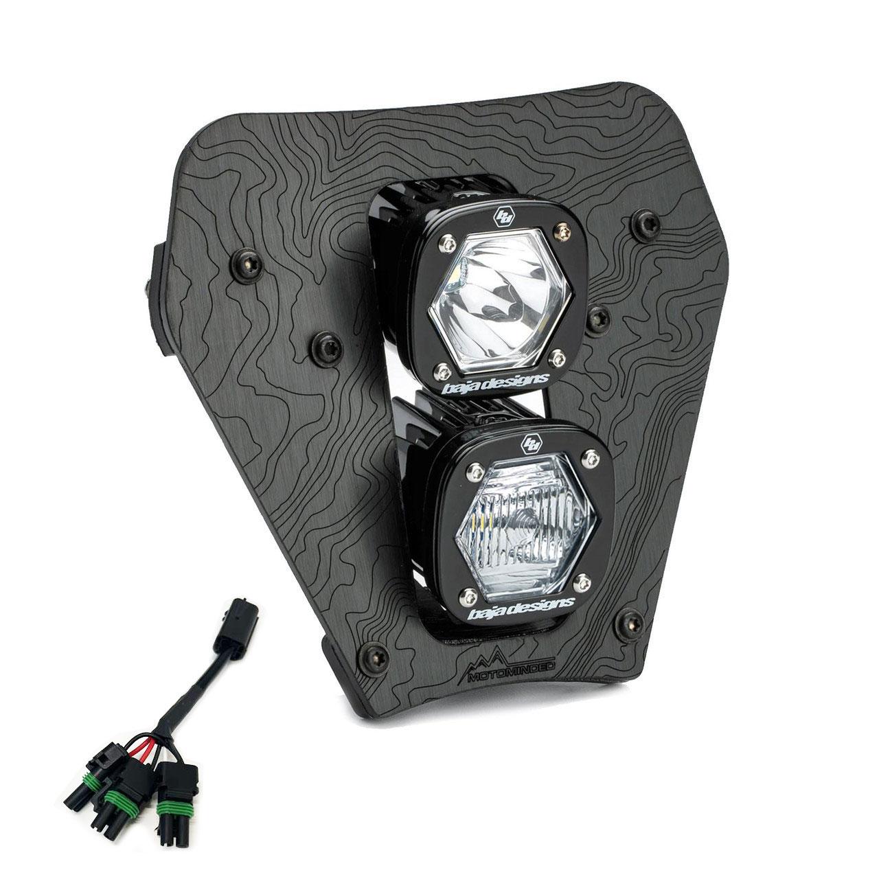 Baja Designs 24-25 KTM EXC-F Dual S1 Gemini (D/C) LED Headlight Kit w/ Hi-Low Harness - Clear - 387014