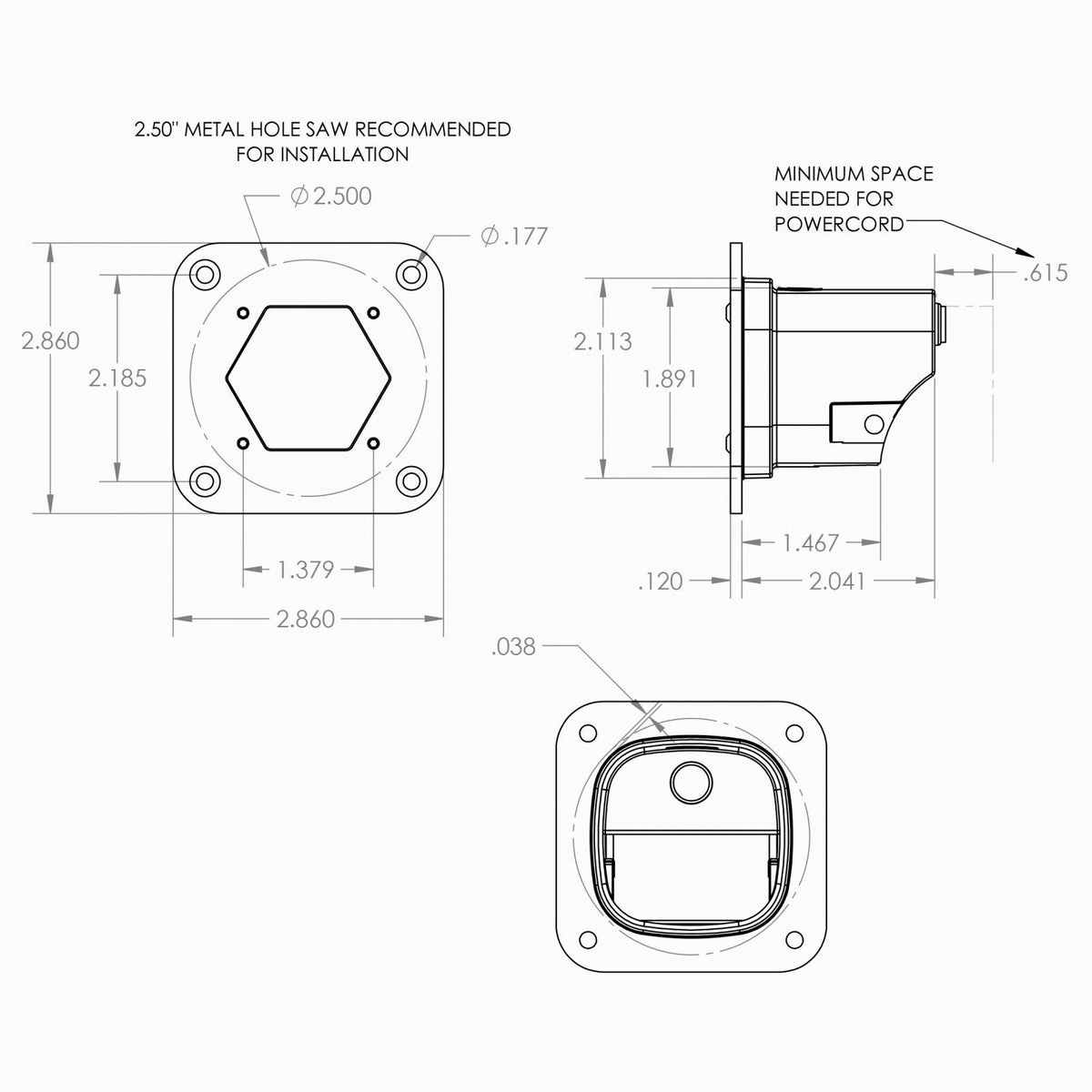 Baja Designs S1 Flush Mount Spot LED White - 381001WT