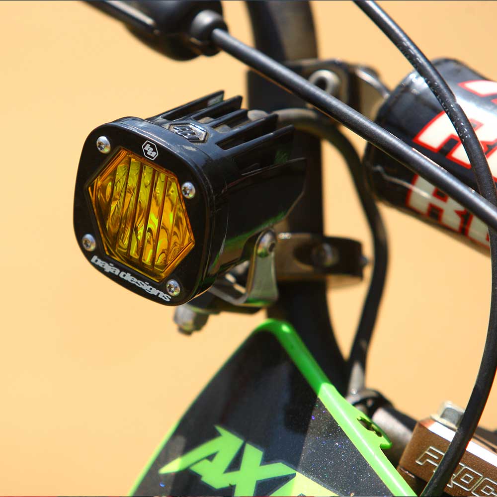 Baja Designs S1 Wide Cornering Electric Start Pit Bike LED Light - Amber - 387003