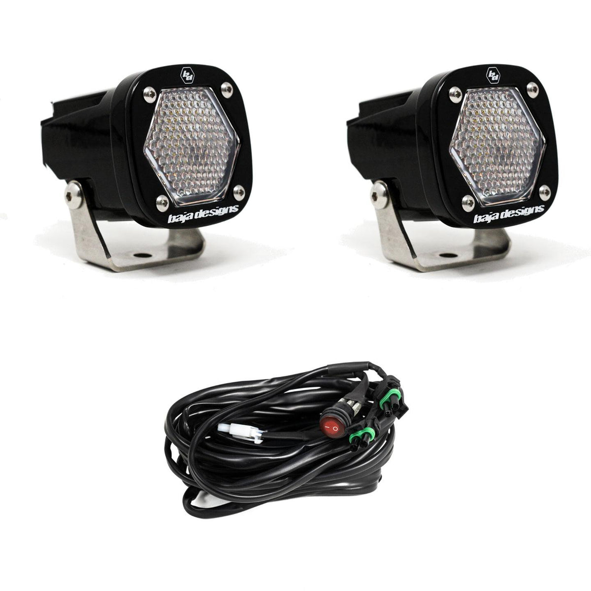 Baja Designs S1 Work/Scene LED Light w/ Mounting Bracket Pair - 387806