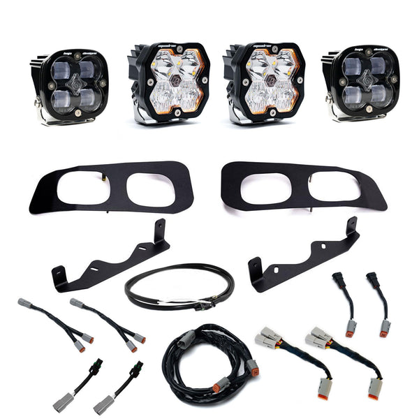 Baja Designs 23-25 Ford SD Squadron Sport/SAE 2.0 Dual Fog Pocket Kit Upfitter (SAE Fog) - Clear - 440031UP