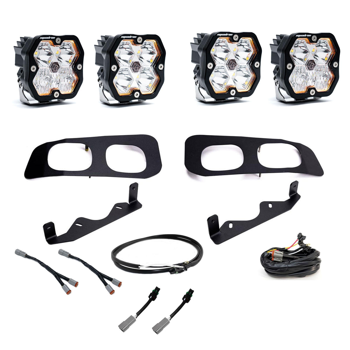Baja Designs 2023+ Ford SD Squadron Sport 2.0 Dual Fog Pocket Kit Upfitter (Multi Patterns) - Clear - 440036UP