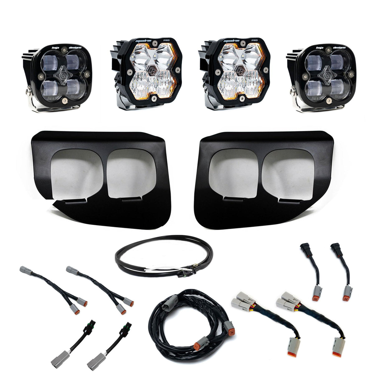 Baja Designs 20-22 Ford SD Squadron Pro/SAE 2.0 Dual Fog Pocket Kit Upfitter (SAE Fog) - Clear - 440039UP
