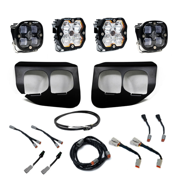 Baja Designs 20-22 Ford SD Squadron Pro/SAE 2.0 Dual Fog Pocket Kit Upfitter (SAE Fog) - Clear - 440039UP