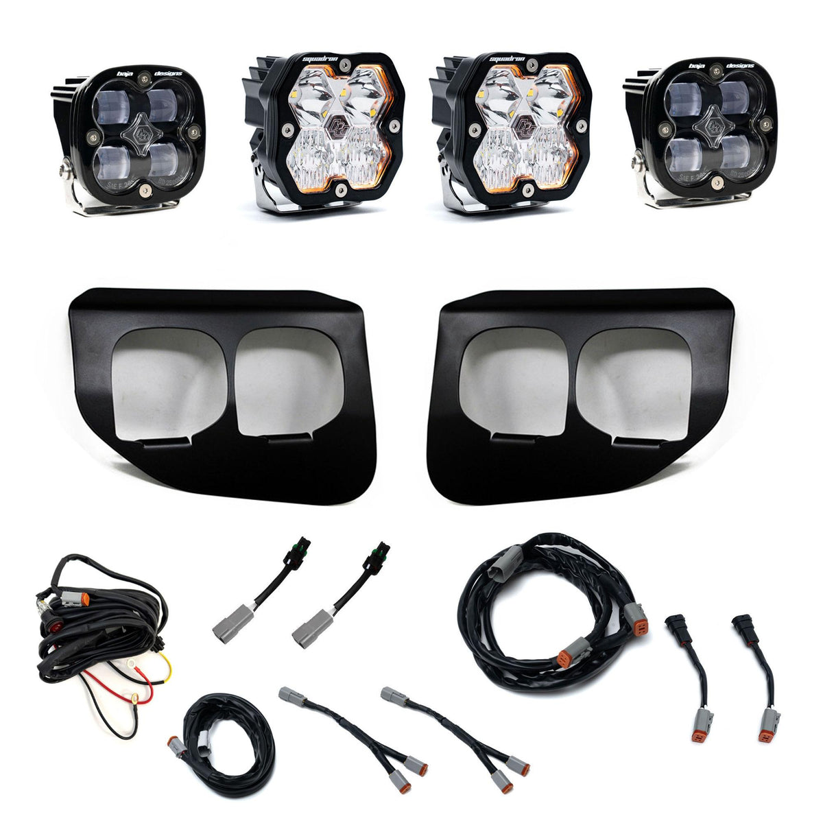 Baja Designs 20-22 Ford SD Squadron 2.0 SAE/Sport Dual Fog Pocket Kit (Driving/Combo) - Clear - 440041