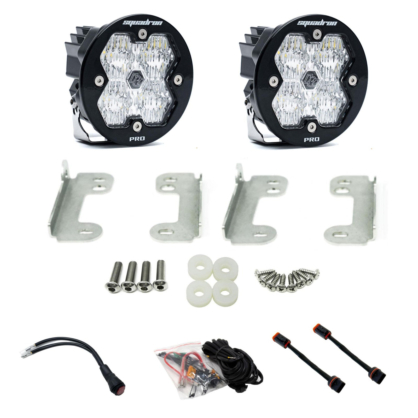 Baja Designs 18-25 JL/JT / 20-25 Gladiator Squadron-R Pro 2.0 Fog Pkt Kit OE Sahara Bmpr (WC) -Clear - 440050
