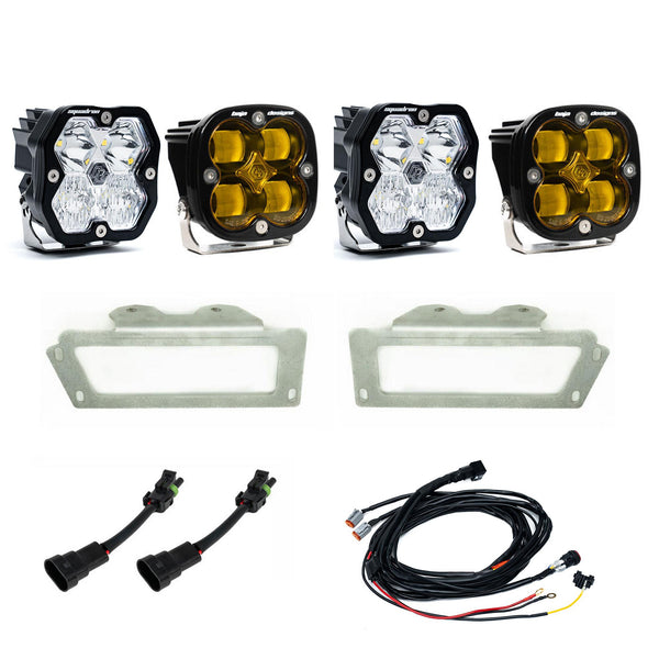 Baja Designs 10-18 Dodge Ram 2500/3500 / 09-12 1500 Squadron SAE 2.0 Fog Kit (SAE Fog) - Baja Amber - 440053