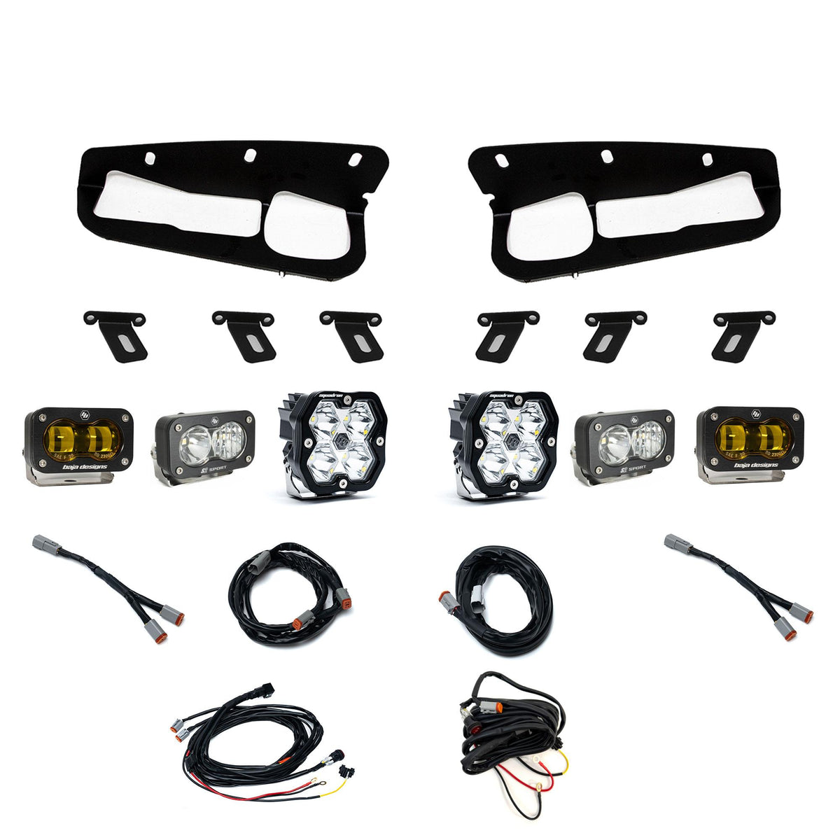 Baja Designs 21-25 Ford Bronco Squadron 2.0 Sport (Spot) & S2 Sport D/C Clr / S2 SAE Ambr Steel Bmpr - 440083