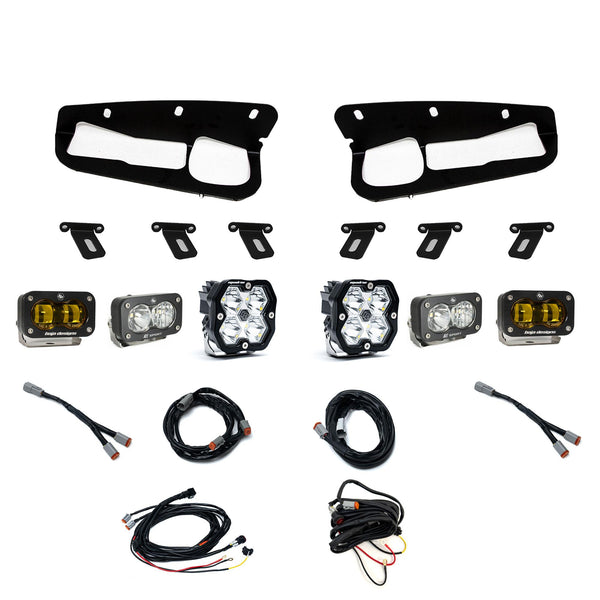 Baja Designs 21-25 Ford Bronco Squadron 2.0 Sport (Spot) & S2 Sport D/C Clr / S2 SAE Ambr Steel Bmpr - 440083