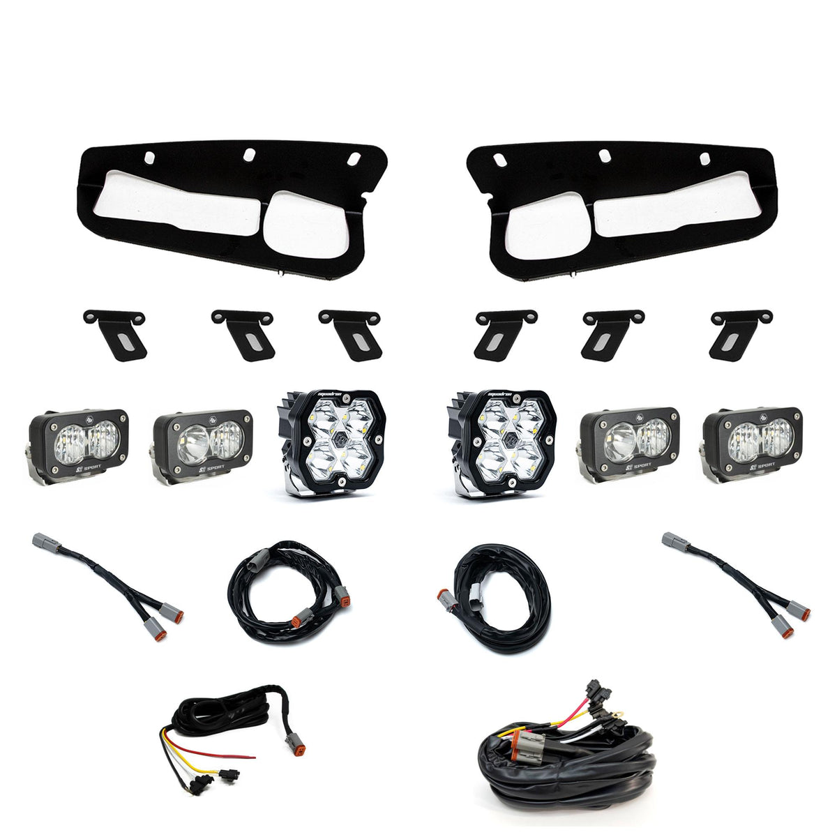 Baja Designs 21-25 Ford Bronco Squadron 2.0 (Spot) / S2 Sport D/C & W/C FPK Steel Bumper w/UP -Clear - 440086UP