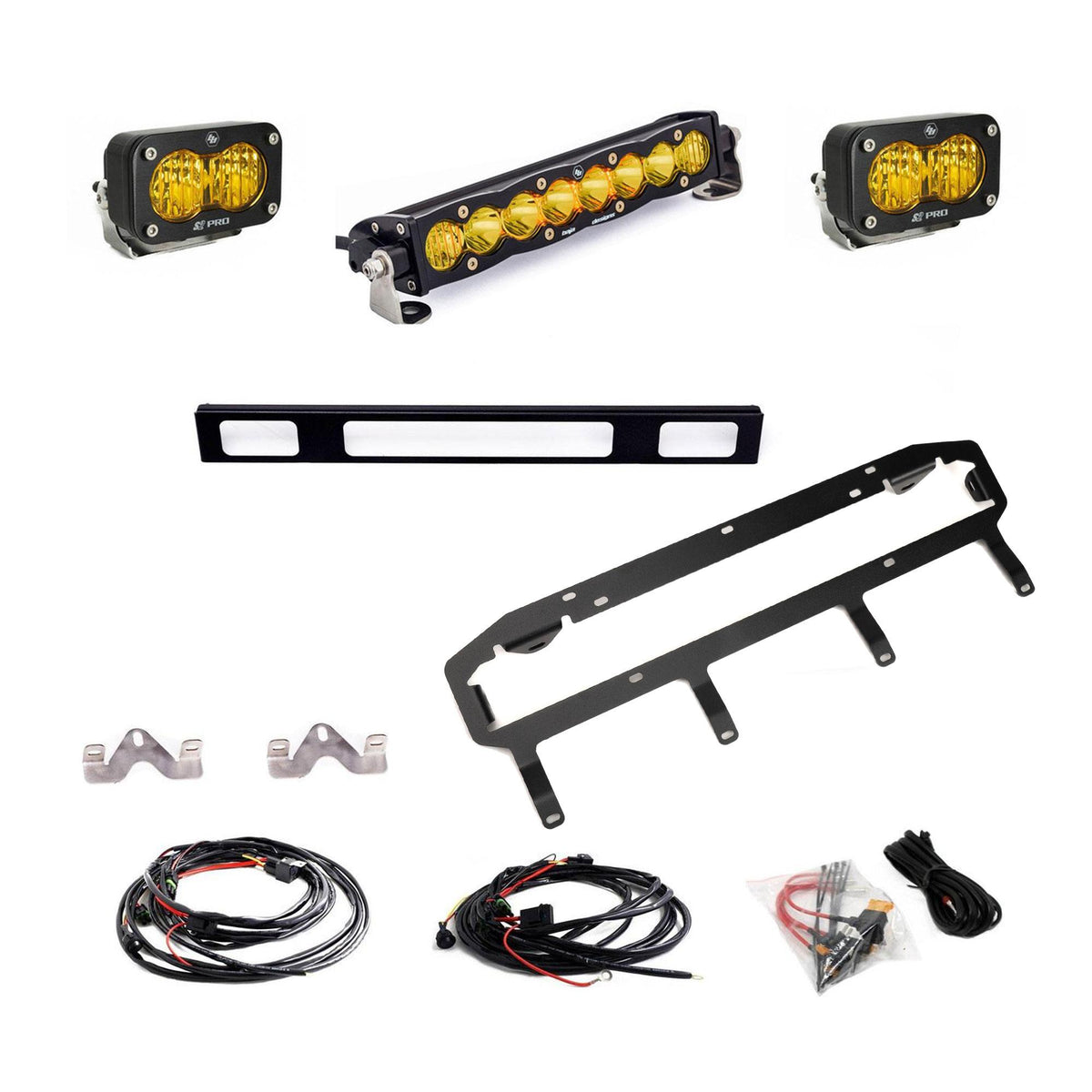 Baja Designs 2025 Toyota 4Runner TRD 10in Pro S2 Pro Grille Light Replacement Kit - Amber - 448294