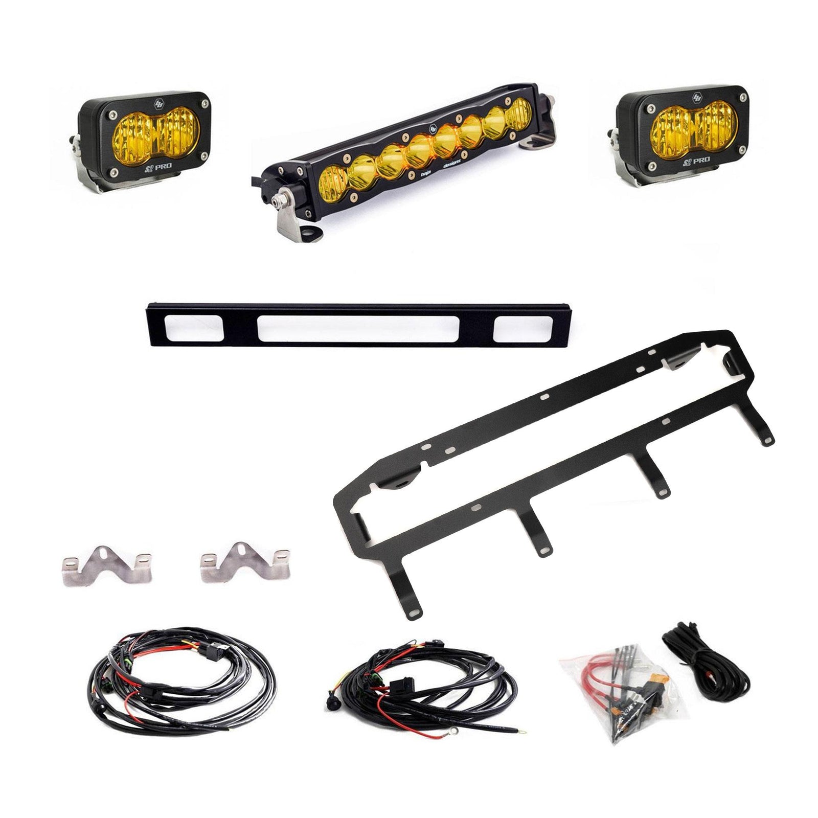 Baja Designs 2025 Toyota 4Runner TRD 10in Pro S2 Pro Grille Light Replacement Kit - Amber - 448294
