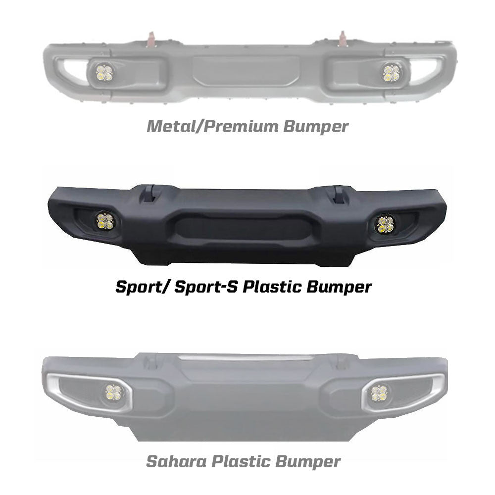 Baja Designs 2018 Wrangler JL Squadron Sport Series Fog Pocket Kit - 447066