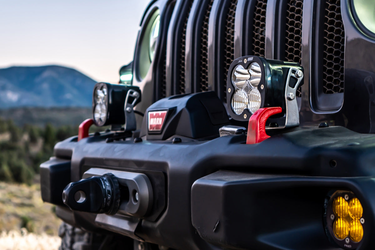 Baja Designs Jeep JL/JT Rubicon Steel Bumper LED Light Kit XL 80 w/Upfitter - 447669UP
