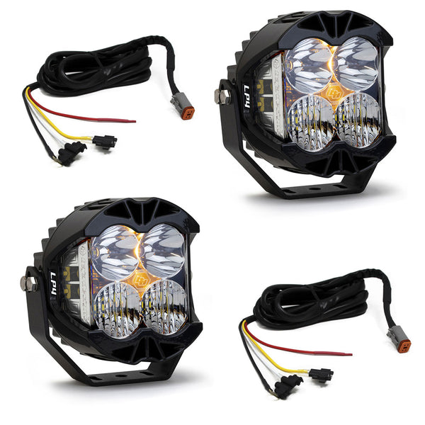 Baja Designs Jeep JL/JT Rubicon Steel Bumper LED Light Kit LP4 w/Upfitter - 447672UP