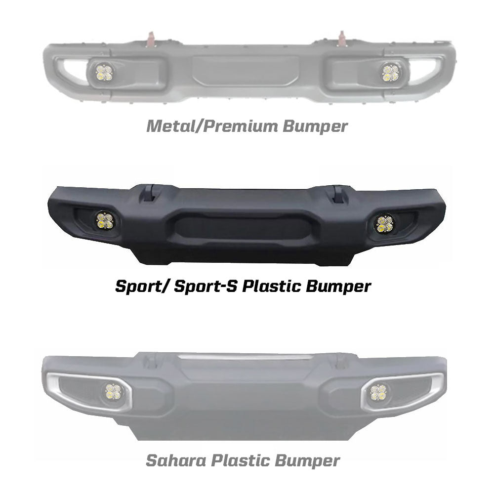 Baja Designs 2018+ Wrangler JL Rubicon Sport Fog Light Pocket Kit - Amber - 447722