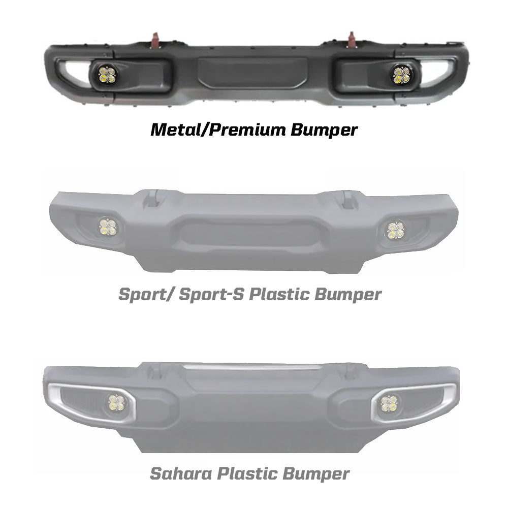 Baja Designs 2018+ Wrangler JL Rubicon Squadron-R Fog Light Pocket Kit - Amber - 447723