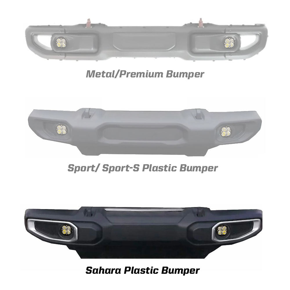 Baja Designs 18-20 Jeep JL Fog Pocket Kit For Wrangler JL Sahara Squadron Amber Lens SAE FPK - 447735
