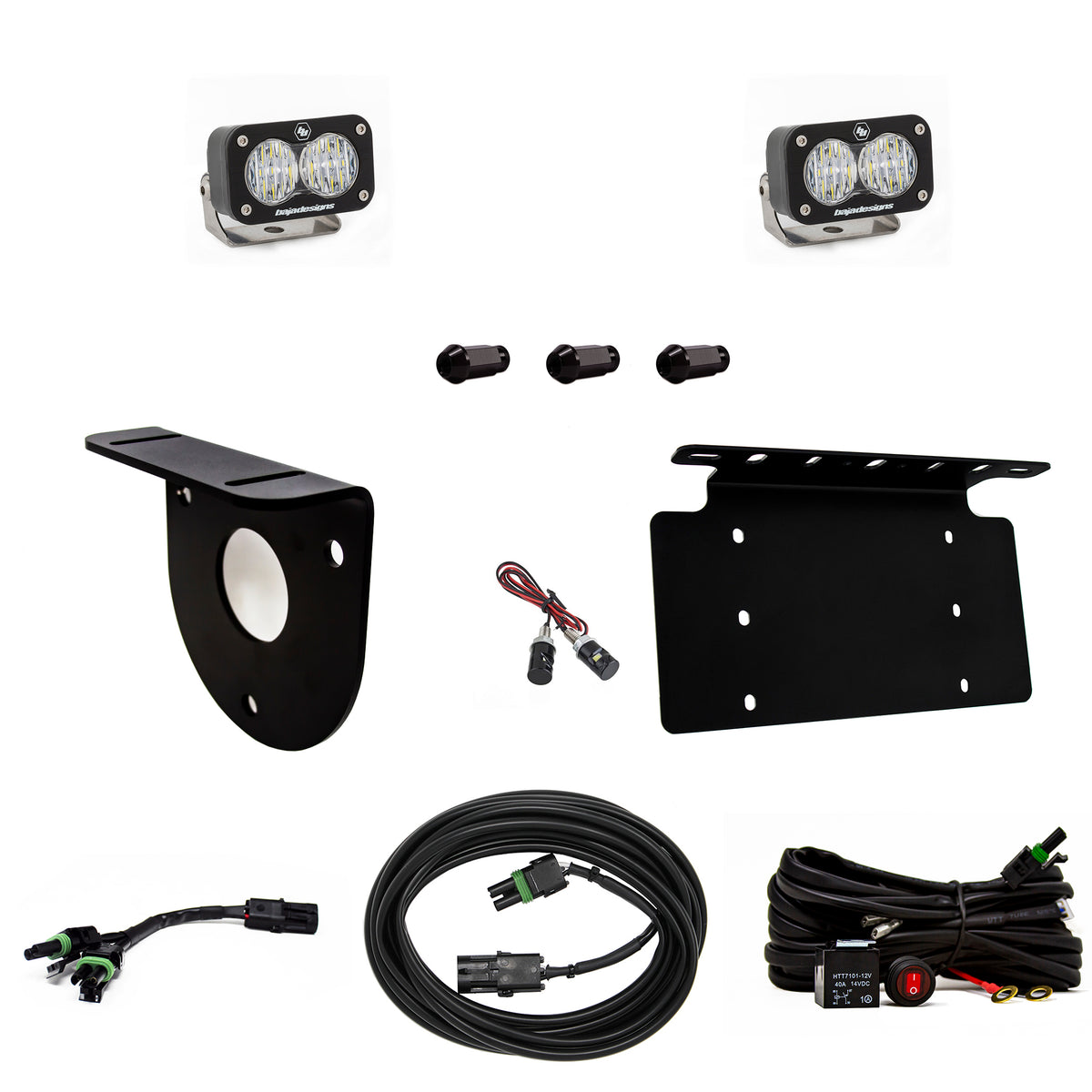 Baja Designs 2021+ Ford Bronco Dual S2 Sport W/C Reverse Kit w/Lic Plate - 447764