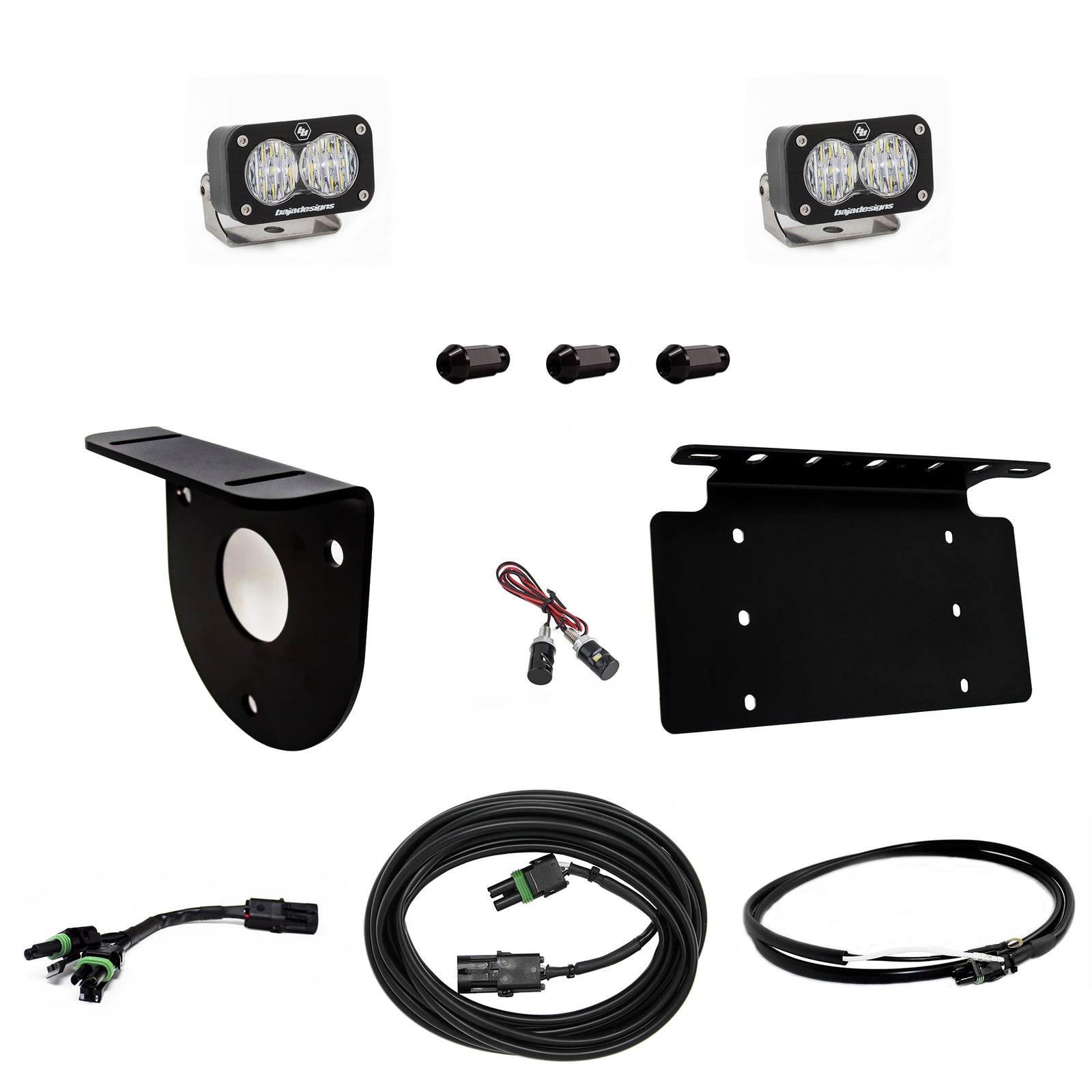 Baja Designs 2021+ Ford Bronco Dual S2 Sport W/C Reverse Kit w/Lic Plate w/Upfitter - 447764UP