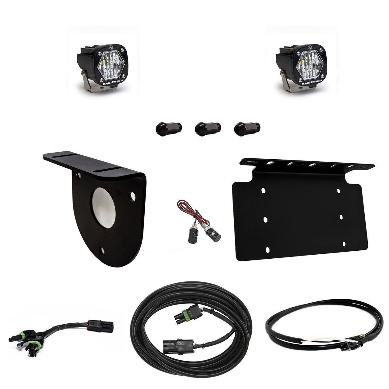 Baja Designs 2021+ Ford Bronco Dual S1 Sport W/C Reverse Kit w/Lic Plate w/Upfitter - 447765UP