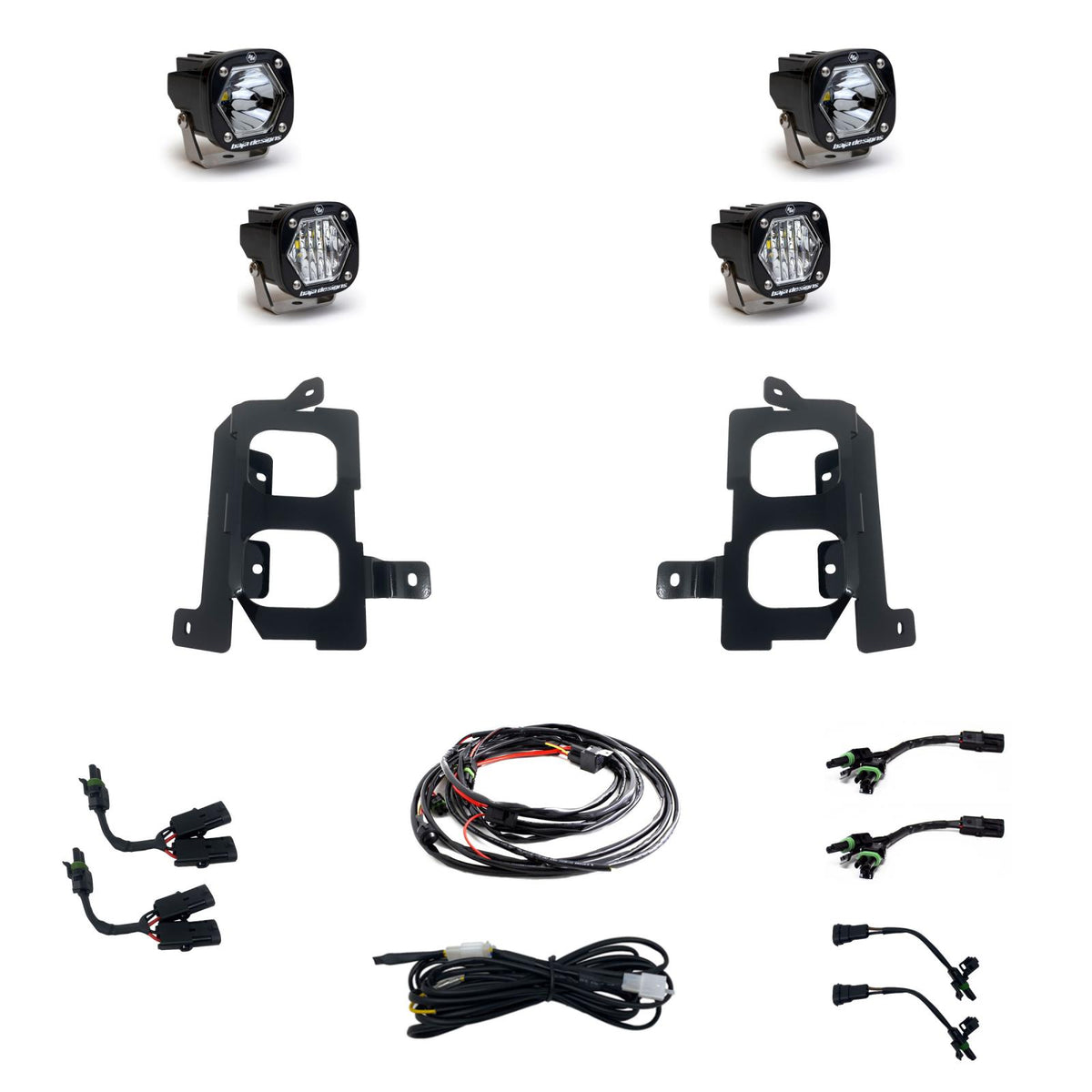 Baja Designs 19-22 GMC 1500 S1 Fog Pocket Mount Kit Clear Spot / Clear Wide Cornering - 448085