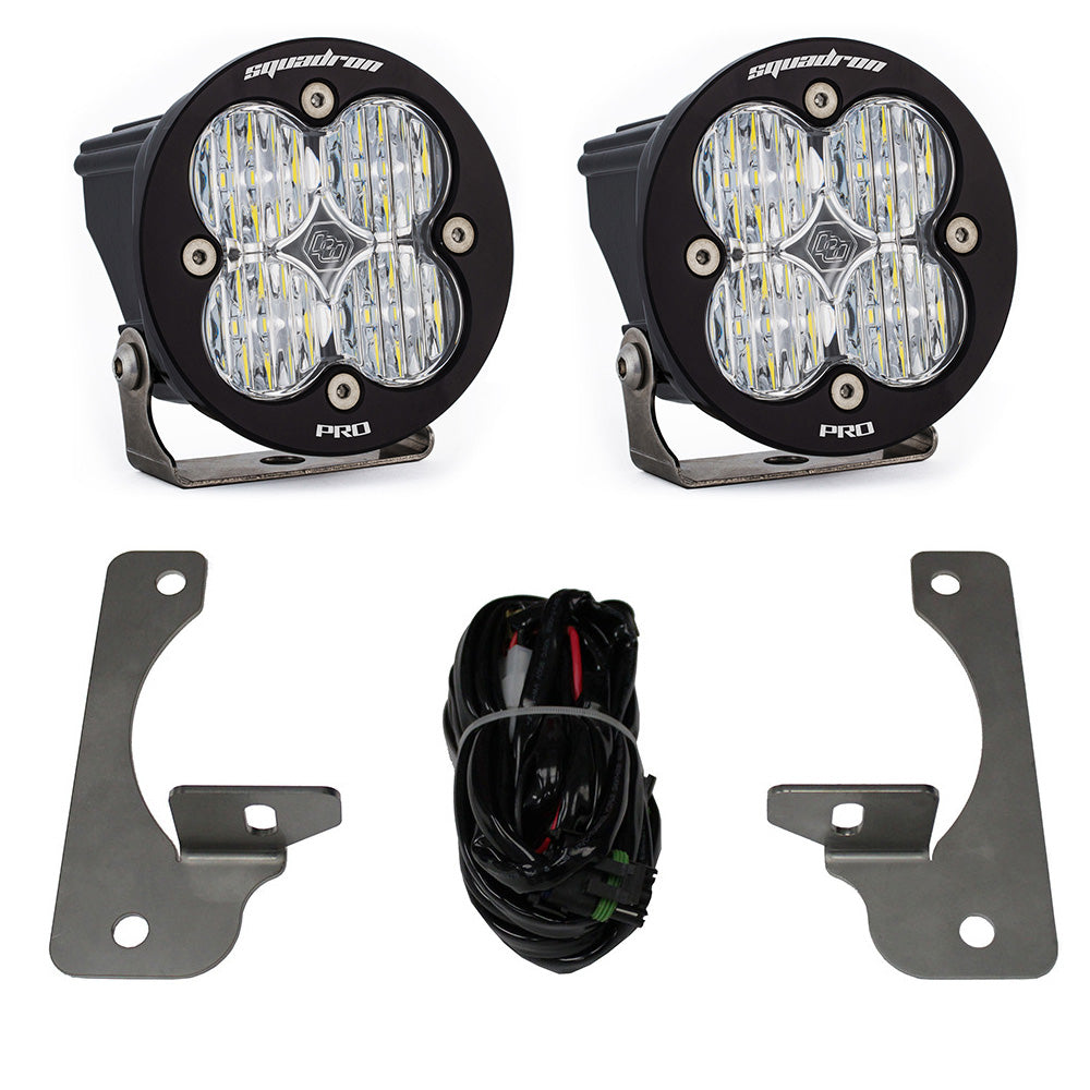 Baja Designs 07-09 Wrangler JK w/Premium Bumper Squadron R Pro Fog Pocket Kit - Clear - 448149