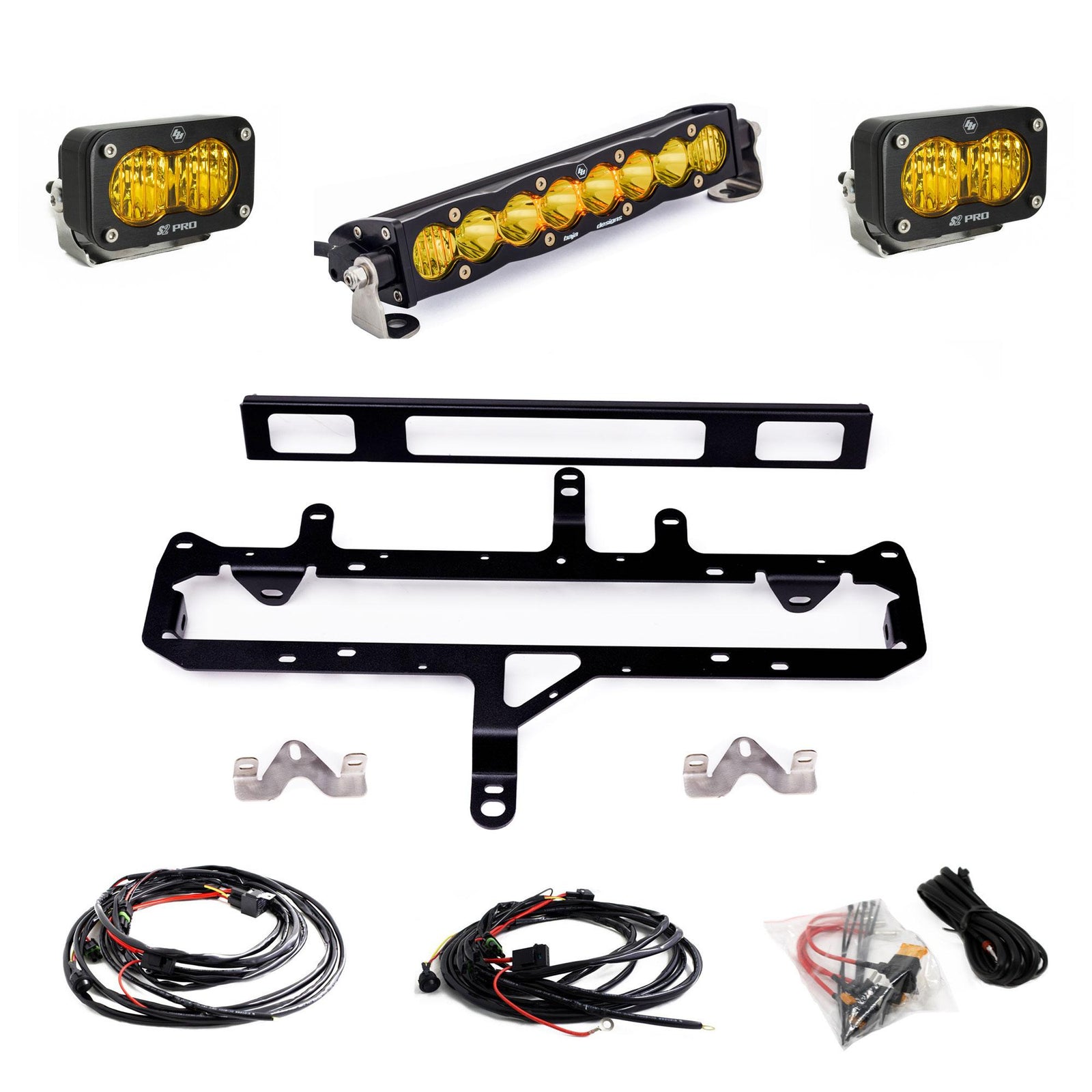 Baja Designs 2024+ Toyota Tacoma (Incl. TRD Pro) 10in. S8/S2 Pro Grille Kit - Baja Amber - 448261