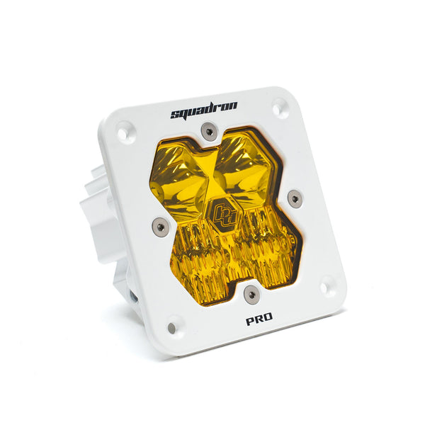 Baja Designs Squadron 2.0 Pro LED Driving/Combo (Flush Mount) - Baja Amber w/White Housing - 491013WT2