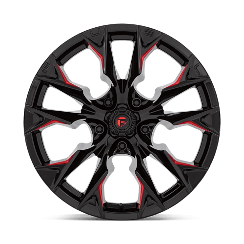 Fuel Off-Road Aluminum Wheels 20X10 Flame D823 Gloss Black Milled W/ Candy Red