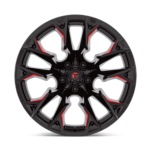 Fuel Off-Road Aluminum Wheels 20X12 Flame D823 Gloss Black Milled W/ Candy Red