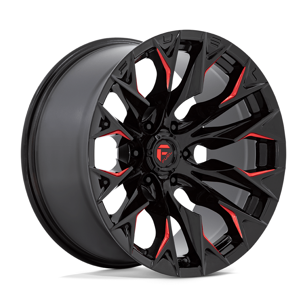 Fuel Off-Road Aluminum Wheels 20X10 Flame D823 Gloss Black Milled W/ Candy Red