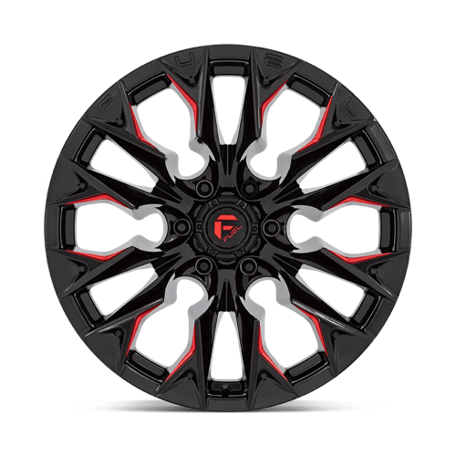 Fuel Off-Road Aluminum Wheels 24X12 Flame D823 Gloss Black Milled W/ Candy Red
