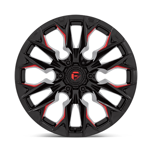 Fuel Off-Road D823 20X9 Gloss Black Milled W/ Candy Red 5x127 +1mm