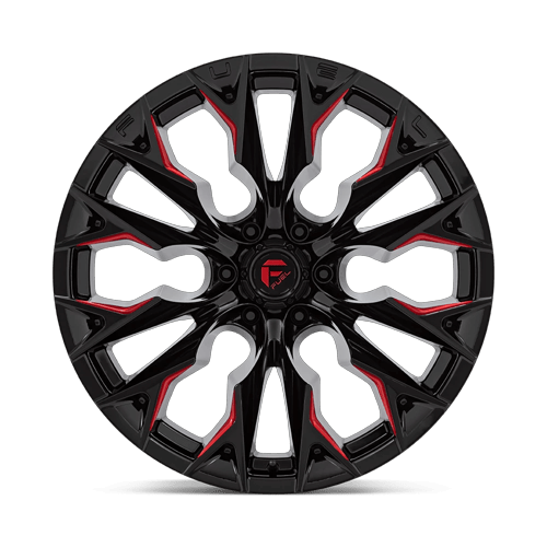 Fuel Off-Road Aluminum Wheels 22X12 Flame D823 Gloss Black Milled W/ Candy Red