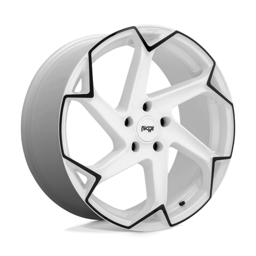 Niche 1PC M257 Flash 20X9 5X112 +38MM Gloss White W/ Black
