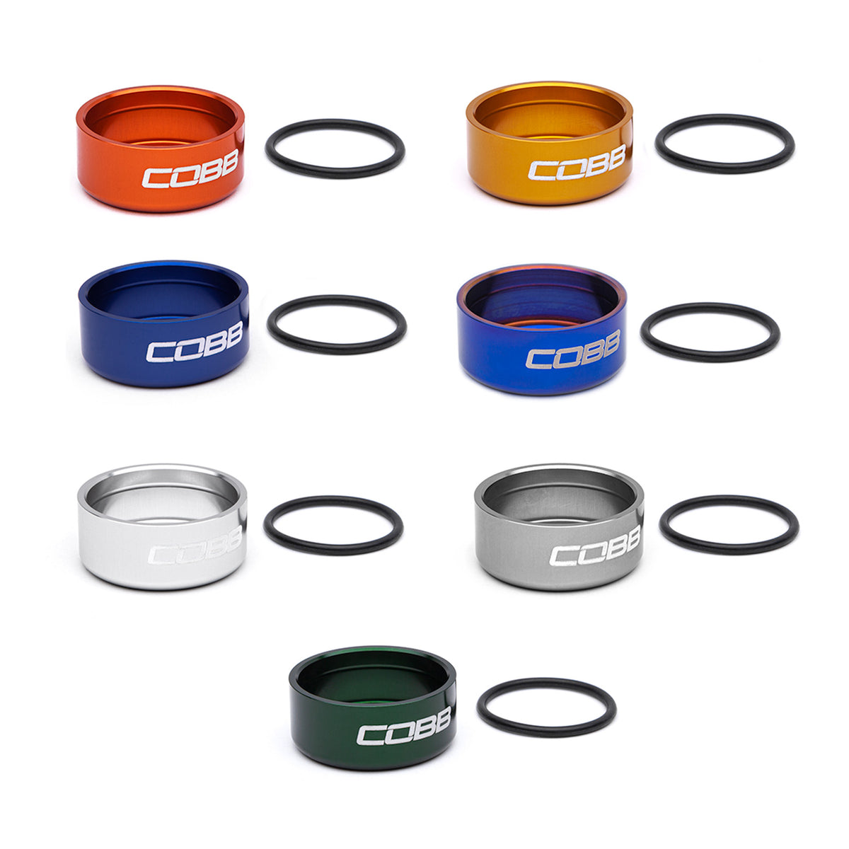 COBB Knob Trim Rings for Focus ST/Fiesta ST &amp; BRZ/GR86 - Blue Anodized - FOR-001-444-BLUE