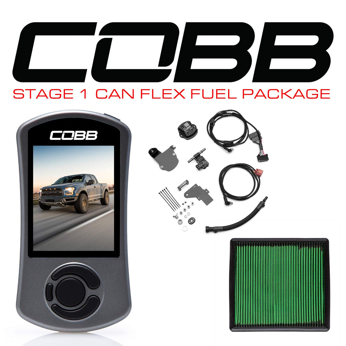 Cobb 17-20 Ford F-150 Ecoboost Raptor Stage 1 CAN Flex Fuel Power Package - FOR0050010-FF