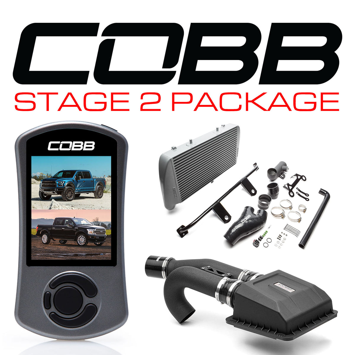 Cobb 17-19 Ford F-150 Raptor Stage 2 Power Package w/TCM Flashing - Silver - FOR0050020SL-TCM