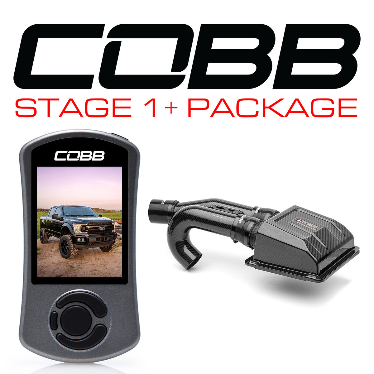 Cobb 2020 Ford F-150 EcoBoost 3.5L Stage 1+ Redline Carbon Fiber Power Package - FOR007001P-RED