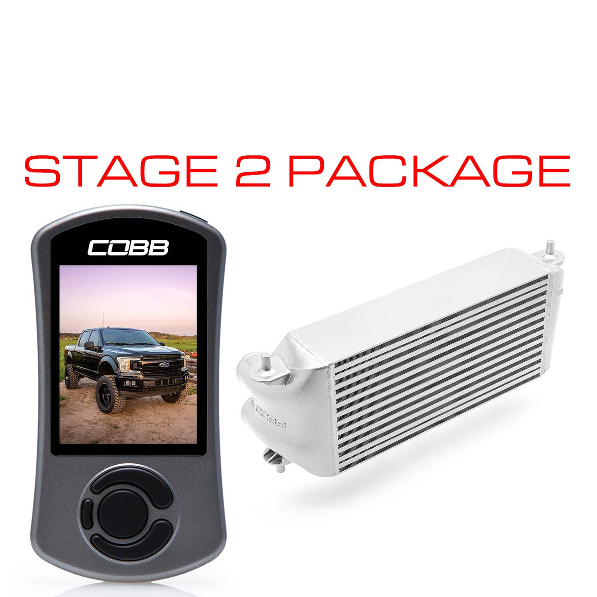 Cobb 2020 Ford F-150 Ecoboost 3.5L Stage 2 Power Package - Silver (Factory Loc. I/C + NO INTAKE) - FOR0070S20SL-NI