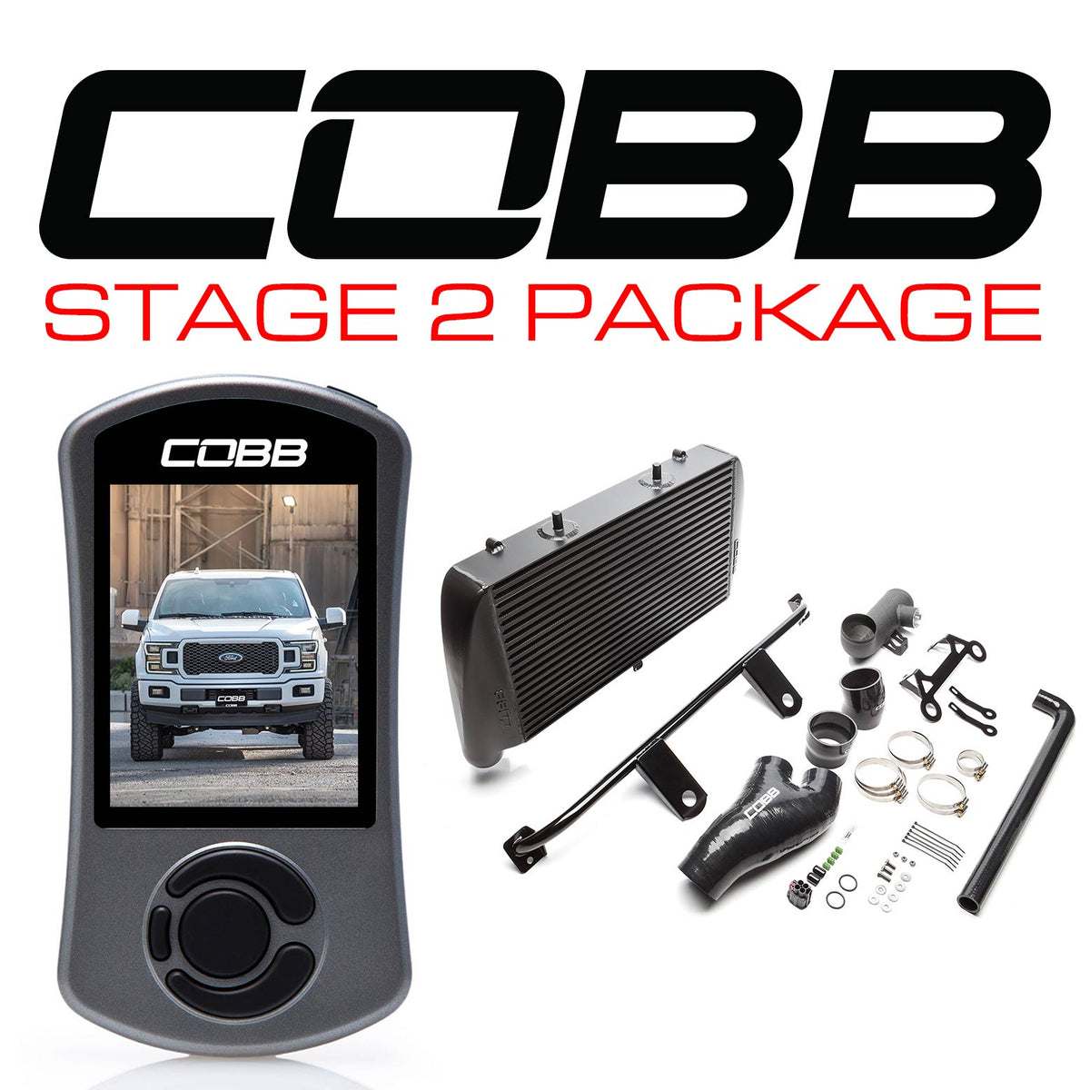 Cobb 18-20 Ford F-150 2.7L Stage 2 Power Package - Black (No Intake) - FOR0080020BK-NI