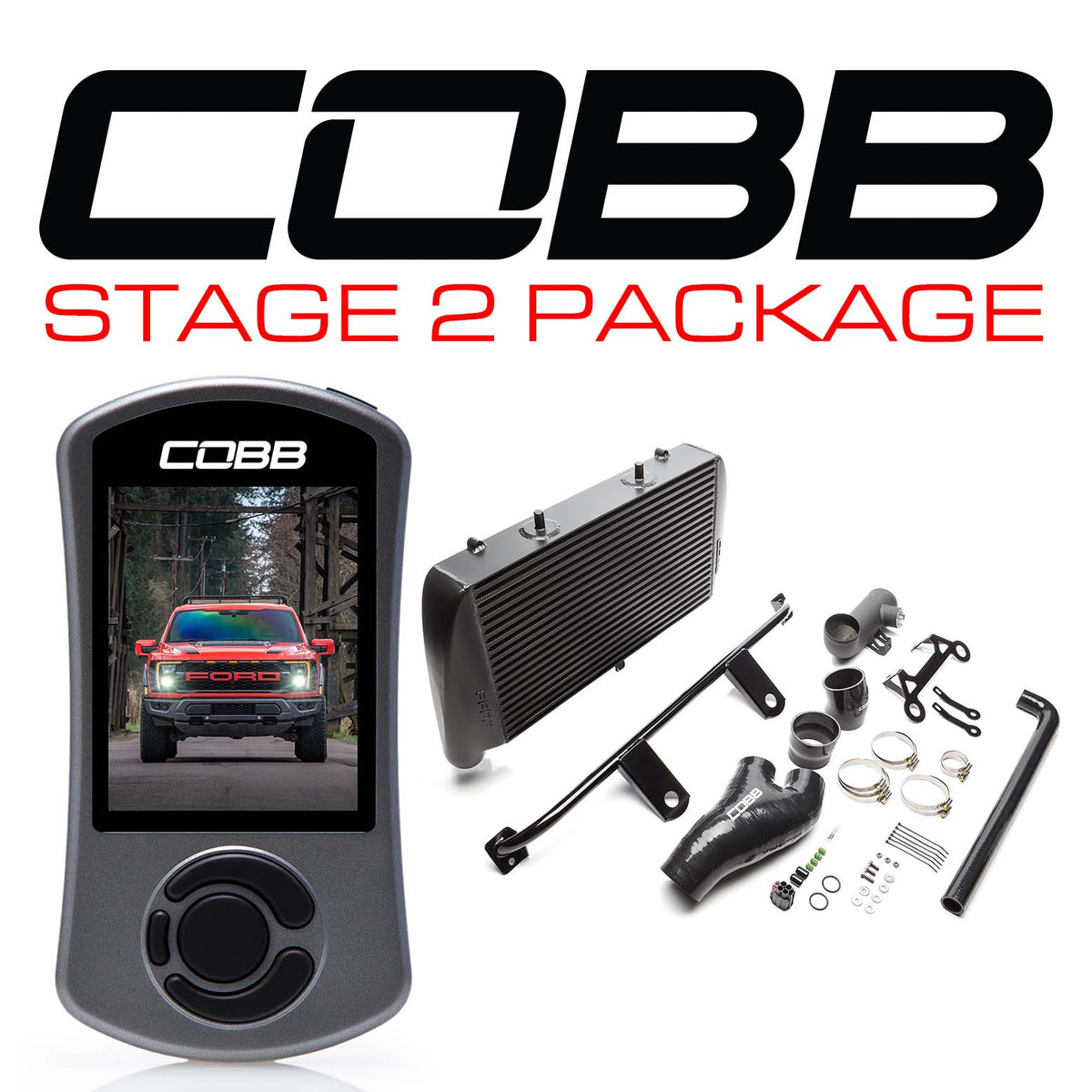 Cobb 21-22 Ford F-150 Raptor Stage 2 Power Package - Black - FOR0100020BK-NI