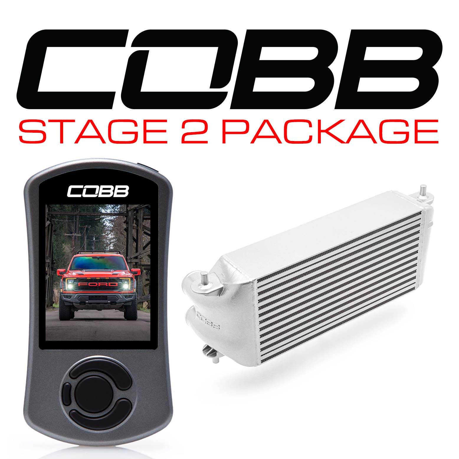 COBB - Stage 2 Power Package Silver Factory Location Intercooler (No Intake) Ford F-150 Raptor 2021-2023 - FOR0100S20SL