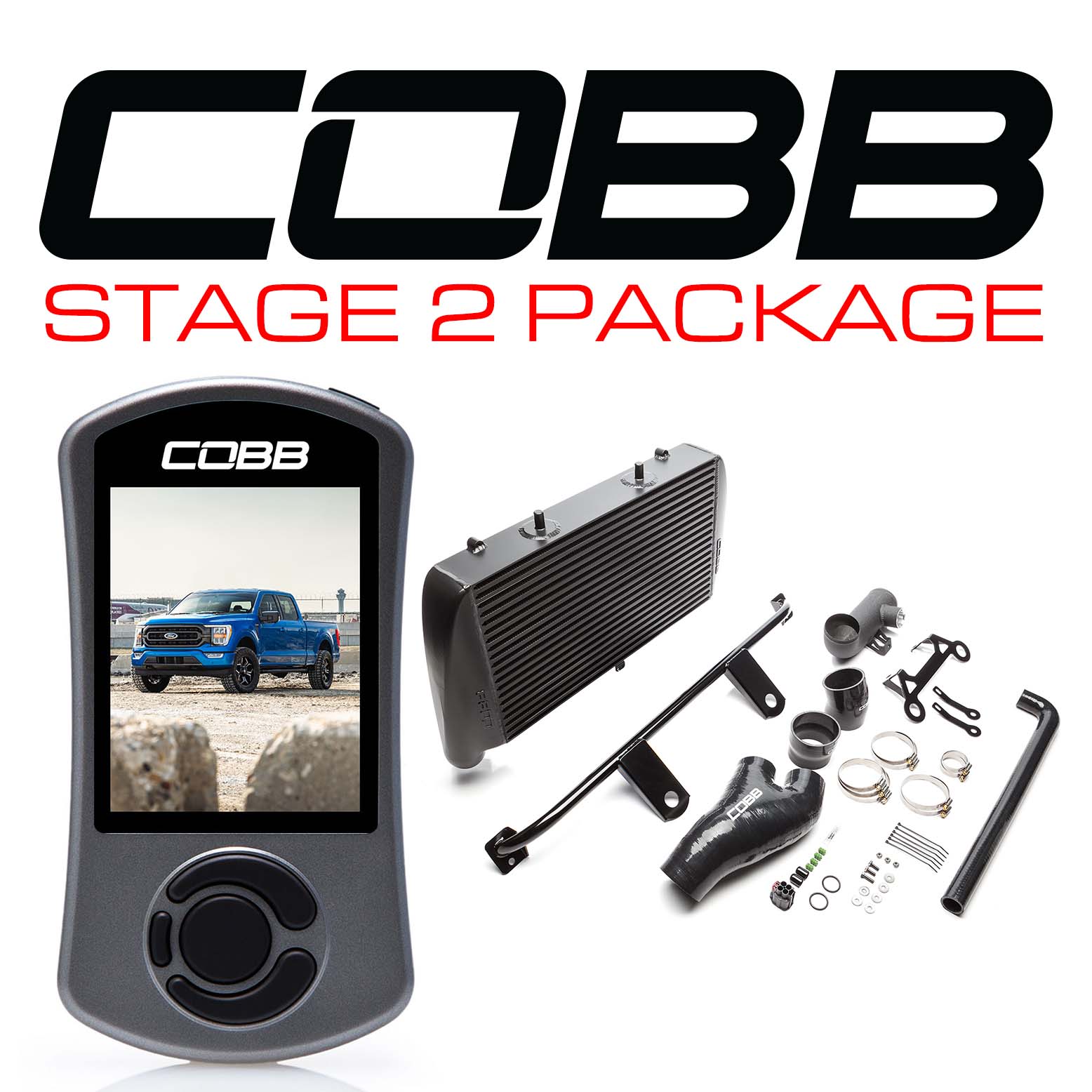 COBB - Stage 2 Power Package Black Ford F-150 3.5L / Tremor 2021-2022 - FOR0110020BK
