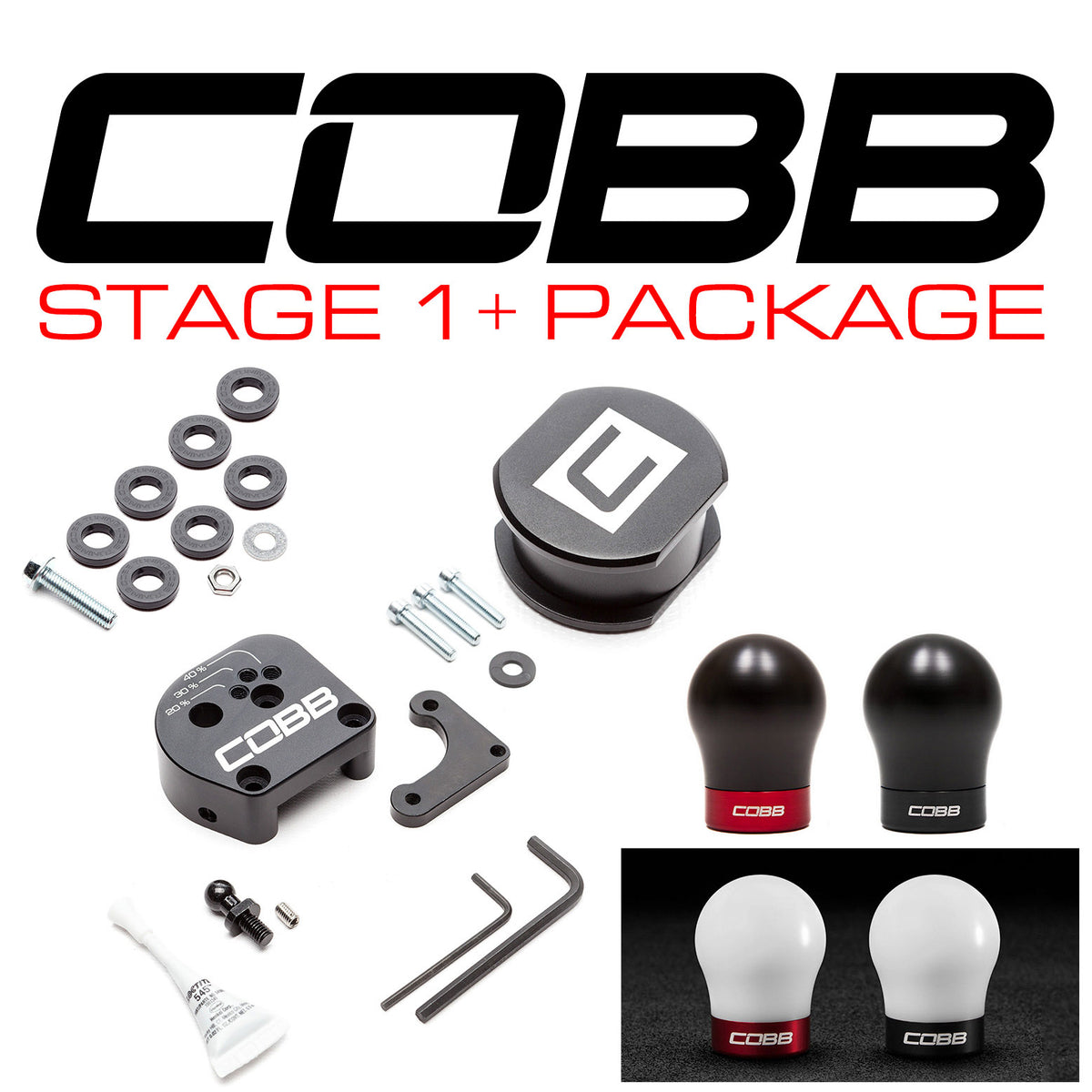 Cobb 13-18 Ford Focus ST / 16-18 Ford Focus RS Stage 1+ Drivetrain Package (Black Shift Knob) - FOR0DT00EI-BK
